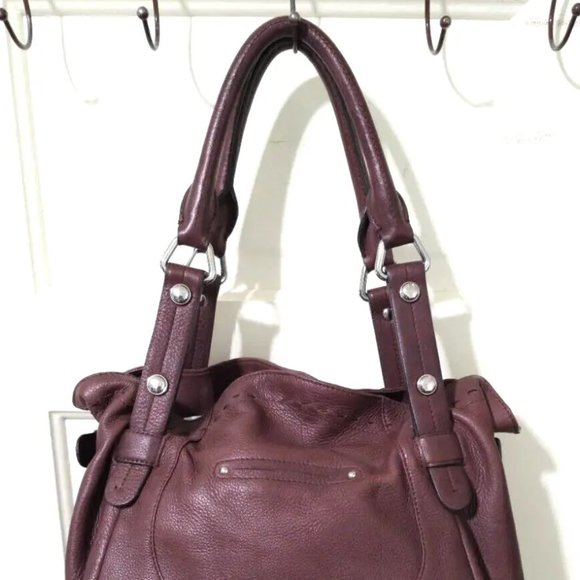 NEW B Makowsky Western Brown 100% Leather Shoulder Bag Purse Magnet Zip Close - Picture 5 of 13